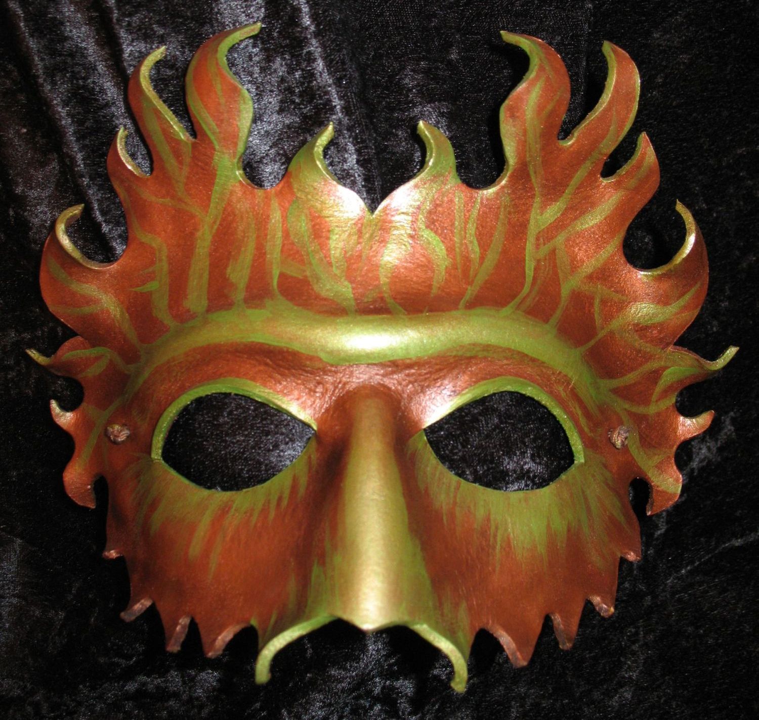 Green & copper Herne mask.