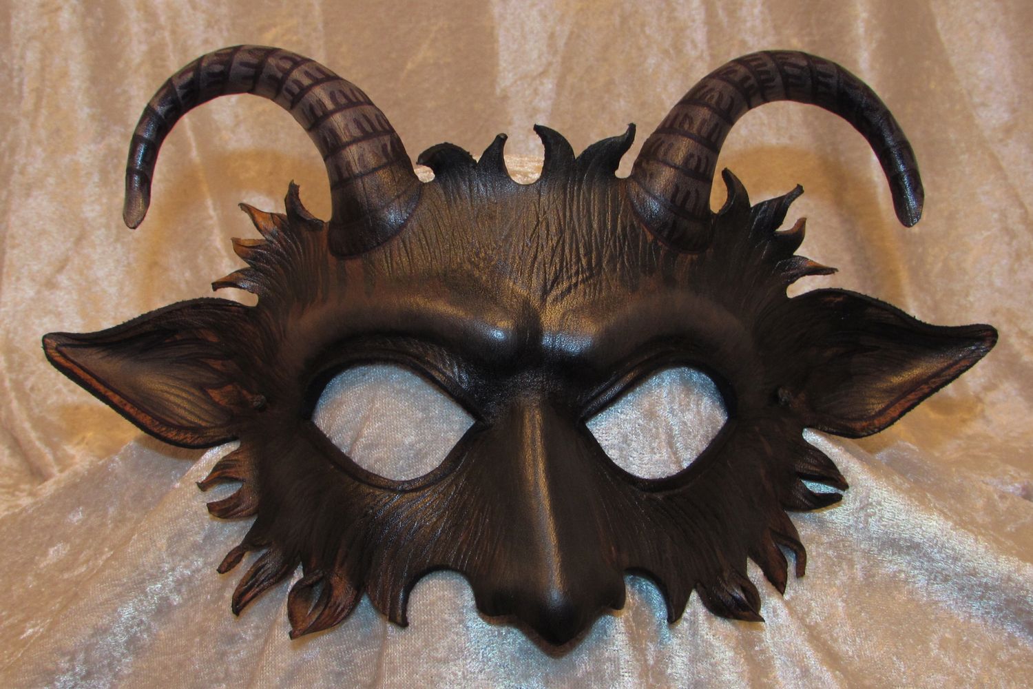 Black & brown Satyr/Faun mask.